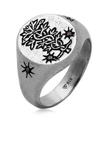 Siegelring HAZE & GLORY "Ring Siegelring - The Antidote 925 Silber" Gr. 56, silber, Fingerringe, Herren, 56, ohne Stein, Silber 925 (Sterlingsilber), 14mm, Siegelring