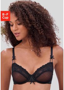 B&uuml;gel-BH Nuance, Damen, Gr. 75, Cup C, schwarz, Spitze, Obermaterial: 67% Polyamid, 23% Polyester, 10% Elasthan, BHs B&uuml;gel-BH, mit dekorativer Schn&uuml;rung und Zierschleifen, verf&uuml;hrerische Dessous