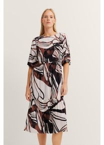 Sommerkleid Bugatti, Damen, Gr. 44, Normalgr&ouml;&szlig;en, 680, rost, 100% Viskose, gebl&uuml;mt, normal, Kleider Sommerkleid, mit Volants & Teilungsn&auml;hten