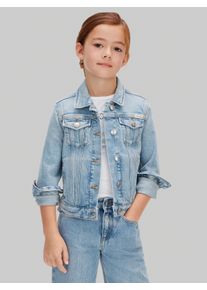 Jeansjacke Calvin Klein Jeans "DENIM WASH", M&auml;dchen, Gr. 8 (128), dante wash, Denim/Jeans, Obermaterial: 100% Baumwolle, unifarben, regular fit, Rundhals, eingesetzt angesetztes B&uuml;ndchen, Jacken Jeansjacke, Regular fit f&uuml;r Kinder mit Taschen
