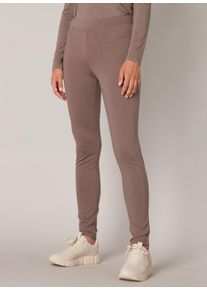 Treggings Base Level, Damen, Gr. 46, N-Gr, grau (schwarz taupe), Web, Obermaterial: 65% Viskose, 30% Nylon, 5% Elasthan, unifarben, eng lang, Hosen Treggings, mit elastischem Bund und Viskose