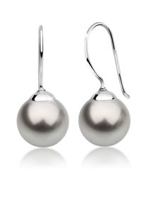 Paar Ohrh&auml;nger NENALINA "Ohrringe H&auml;nger Basic Synthetische Perle 925 Silber" Gr. 30, grau, Ohrringe, Damen, ohne Stein, Silber 925 (Sterlingsilber), Paar Ohrh&auml;nger