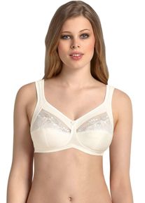 Entlastungs-BH ANITA SINCE 1886 "Safina", Damen, Gr. 80, Cup D, wei&szlig; (crystal), Stoff, Obermaterial: 50% Polyamid, 25% Polyester, 10% Elasthan, 10% Viskose, 5% Baumwolle, klassisch, BHs Entlastungs-BH, Cup C-F, mit Spitze, dreigeteilter Cup, Entlastungtr&auml;ger, ohne B&uuml;gel