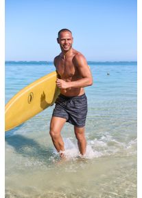 Badeshorts Kangaroos, Herren, Gr. XL (54/56), N-Gr, schwarz (schwarz bedruckt), Recycling-Polyester, bedruckt, Badehosen Badeshorts, mit Melange-Effekt