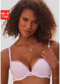 Push-up-BH Vivance, Damen, Gr. 85, Cup B, wei&szlig;, Microtouch, Obermaterial: 60% Polyamid, 35% Polyester, 5% Elasthan, BHs Push-up-BH, rundherum mit floraler Spitze, Dessous