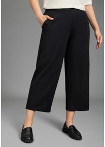 Culotte LAURA SCOTT CURVE, Damen, Gr. 46, N-Gr, schwarz, Sweatware, Obermaterial: 95% Baumwolle, 5% Elasthan, unifarben, Basic, kn&ouml;chelfrei, Hosen Culotte, mit innenliegendem Gummizug im Bund, aus Baumwolle und Elasthan