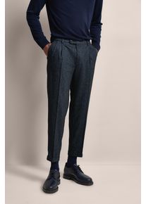Bundfaltenhose Bugatti, Herren, Gr. 38, L&auml;nge 32, blau (marine), 78% Polyester, 16% Viskose, 4% Wolle, 2% Lyocell, unifarben, gerade, unten schmal, Hosen Bundfaltenhose, besonders soft