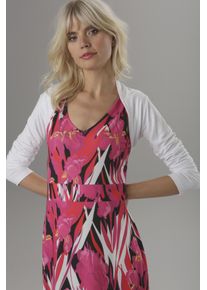 Bolero Aniston SELECTED, Damen, Gr. 44, wei&szlig;, Jersey, Obermaterial: 95% Viskose, 5% Elasthan, unifarben, figurbetont, normaler Saum, Strickjacken Bolero