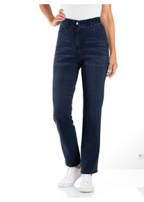 High-waist-Jeans Classic Basics, Damen, Gr. 46, Normalgr&ouml;&szlig;en, blau (dunkelblau), 81% Baumwolle, 17% Polyester, 2% Elasthan, unifarben, lang, Jeans High-waist-Jeans