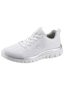 Sneaker Skechers "Graceful - Get Connected", Damen, Gr. 37, wei&szlig;, Textil, Schuhe Sneaker, Freizeitschuh, Halbschuh, Schn&uuml;rschuh f&uuml;r die Maschinenw&auml;sche geeignet, Topseller