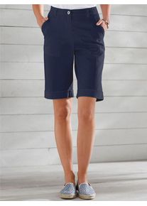 Jeansbermudas Classic Basics, Damen, Gr. 46, Normalgr&ouml;&szlig;en, blau (marine), 97% Baumwolle, 3% Elasthan, unifarben, knielang, Jeans Jeansbermudas