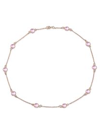 Silberkette AILORIA "Halskette Pink Quarz LAVANDE", Damen, gold, Halsketten Silberkette