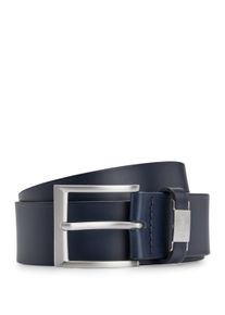 Lederg&uuml;rtel BOSS "Connio", Herren, Gr. 100, blau (dunkelblau 401), Leder, unifarben, G&uuml;rtel Lederg&uuml;rtel, silberfarbene Schlie&szlig;e & Logo-Schriftzug auf der Schlaufe