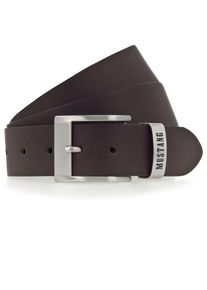 Lederg&uuml;rtel Mustang, Herren, Gr. 110, braun (dunkelbraun), Rindsleder, G&uuml;rtel Lederg&uuml;rtel, Feine Haarnarbung, Vintagecharakter, 4 cm