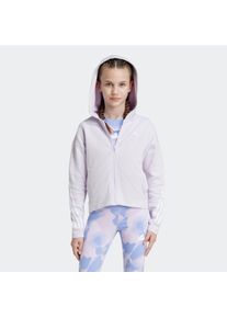 Kapuzensweatshirt adidas Sportswear "G FI 3S FZ", M&auml;dchen, Gr. 170, lila (ice lavender, wei&szlig;), Obermaterial: 67% Baumwolle, 33% Polyester, clean, Sweatshirts Kapuzensweatshirt
