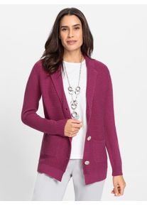 Cardigan Inspirationen, Damen, Gr. 46, lila (erika), 45% Viskose, 35% Polyamid, 20% Polyester, meliert, unifarben, Strickjacken Cardigan