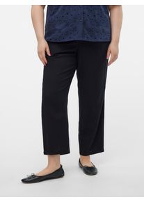 Schlupfhose Vero Moda CURVE "VMJESMILO ANKLE PANTS WVN GA NOOS CUR", Damen, Gr. 46, N-Gr, schwarz, Web, Obermaterial: 55% Viskose, 45% Leinen, unifarben, regular fit kn&ouml;chellang, Hosen Schlupfhose, Sommerhose