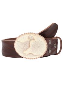 Lederg&uuml;rtel RETTUNGSRING G&Uuml;RTEL, Damen, Gr. 85, braun (dunkelbraun), Leder, unifarben, G&uuml;rtel Lederg&uuml;rtel, Schlie&szlig;e &raquo;Gr&ouml;mitz Ros&eacute; Mit Swarovski-Kristall Veredelt&laquo;