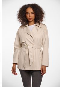 Rino & Pelle Trenchcoat RINO & PELLE "CAATJE", Damen, Gr. 38, beige (birch), Web, Obermaterial: 94% Polyester, 6% Elasthan, unifarben, k&ouml;rpernah Po-bedeckend, V-Ausschnitt, M&auml;ntel Trenchcoat, mit Bindeg&uuml;rtel