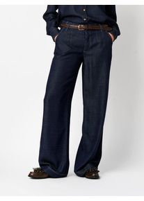 Weite Jeans Toni "Liv Tailored", Damen, Gr. 36, N-Gr, blau (dunkelblau), Denim/Jeans, Obermaterial: 82% Viskose, 18% Polyester, unifarben, weit kn&ouml;chellang, Jeans Weite Jeans, mit Ziern&auml;hten