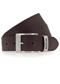 Lederg&uuml;rtel Mustang, Herren, Gr. 105, braun (dunkelbraun), Rindsleder, G&uuml;rtel Lederg&uuml;rtel, Feine Haarnarbung, Vintagecharakter, 4 cm
