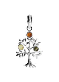 Kettenanh&auml;nger OSTSEE-SCHMUCK "OSTSEE-SCHMUCK Anh&auml;nger Lebensbaum Anh&auml;nger Lebensbaum", wei&szlig; (wei&szlig;, neutral), Schmuckanh&auml;nger, Damen, 32 x 18mm, Silber 925 (Sterlingsilber), 1,8 g, Kettenanh&auml;nger