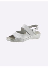 Sandalette Classic Basics, Damen, Gr. 41, silber (silberfarben), Glattleder, Schuhe Sandalette
