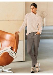 Rollkragenpullover Heine "Pullover", Damen, Gr. 40, beige (champagner), 100% Polyacryl, meliert, unifarben, Pullover Rollkragenpullover