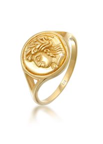Siegelring Elli "Ring Siegelring Coin Antik M&uuml;nze 925 Silber" Gr. 52, gold, Fingerringe, Damen, 52, ohne Stein, Silber 925 (Sterlingsilber), Siegelring