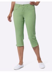 Caprijeans Classic Basics, Damen, Gr. 46, Normalgr&ouml;&szlig;en, gr&uuml;n (eucalyptus), 97% Baumwolle, 3% Elasthan, unifarben, knielang, Jeans Caprijeans
