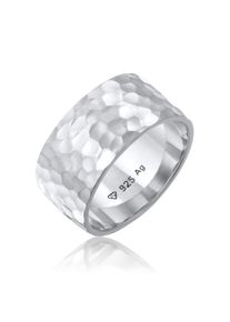 Silberring Elli "Ring Breit Bandring Geh&auml;mmert Matt 925er Silber" Gr. 56, silber, Fingerringe, Damen, 56, Silber 925 (Sterlingsilber), Silberring