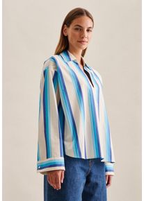 Klassische Bluse Seidensticker "Schwarze Rose", Damen, Gr. XS(34), blau (t&uuml;rkis), 100% Baumwolle, gestreift, oversize, ohne Ausschnitt, Blusen Klassische Bluse, Tunika Streifen