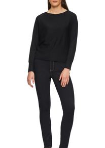 Strickpullover s.Oliver BLACK LABEL, Damen, Gr. 48, schwarz, Strick, Obermaterial: 71% Viskose, 29% Polyester, Strukturmuster, regular fit taillenbedeckt, U-Boot-Ausschnitt, Rippb&uuml;ndchen, Pullover Strickpullover, mit Strukturmuster am Saum