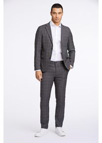 Anzug LINDBERGH, Herren, Gr. 46, N-Gr, grau (grau check), Web, Obermaterial: 85% Polyester, 15% Viskose, kariert, slim fit, Anz&uuml;ge Anzug, in karierter Optik