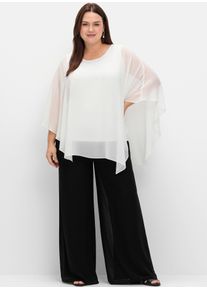 Schlupfhose sheego, Damen, Gr. 46, Normalgr&ouml;&szlig;en, schwarz, 100% Polyester, unifarben, Hosen Schlupfhose