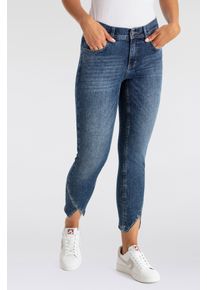 7/8-Jeans Angels "Ornella", Damen, Gr. 46, N-Gr, blau (mid blau r), Denim/Jeans, Obermaterial: 92% Baumwolle, 6% Polyester, 2% Elasthan, slim fit 7/8-L&auml;nge, Jeans 7/8-Jeans, mit Strassteinchen am Beinabschlu&szlig;