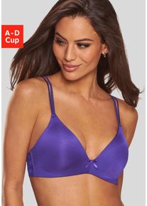Bralette-BH Vivance "Anisa", Damen, Gr. 80, Cup B, lila, Microtouch, Obermaterial: 60% Polyamid, 35% Polyester, 5% Elasthan, BHs Bralette-BH, (ohne B&uuml;gel) mit Push-up-Kissen und Spitzenr&uuml;cken, sexy Dessous