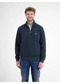 Sweater Lerros, Herren, Gr. M, classic navy, Sweatware, Obermaterial: 100% Baumwolle, unifarben, normal h&uuml;ftbedeckend, B&uuml;ndchen, Sweatshirts Sweater, mit Troyer-Rei&szlig;verschluss