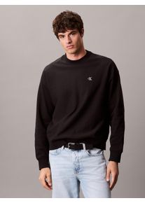 Sweatshirt Calvin Klein Jeans "PRMM TRRY MNGRM CN S", Herren, Gr. XL, schwarz, Sweatware, Obermaterial: 86% Baumwolle, 14% Polyester, unifarben, regular fit normal, Rundhals, eingesetzt Rippb&uuml;ndchen, Sweatshirts Sweatshirt, Mit Rundhalsausschnitt