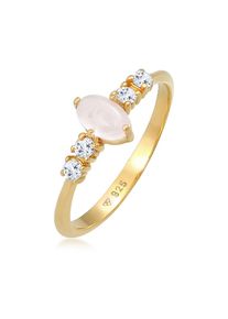 Silberring Elli Premium "Ring Rosa Quarz Topas Oval Verlobung 925 Silber" Gr. 54, gold, Fingerringe, Damen, 54, Silber 925 (Sterlingsilber), Silberring