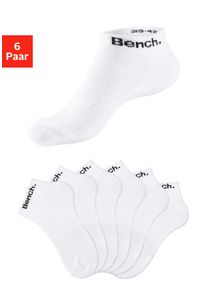 Sportsocken Bench., Damen, Gr. 47-48, wei&szlig; (6x wei&szlig;), Baumwollmischung, unifarben, elastisch, Socken Sportsocken, Tennis Kurzsocken mit Halbfu&szlig;frottee