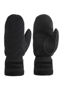 Lederhandschuhe Pearlwood "CROWE", Herren, Gr. 10, schwarz, Materialmix, unifarben, Handschuhe Lederhandschuhe, Fausthandschuh, Strickb&uuml;ndchen, warm gef&uuml;ttert