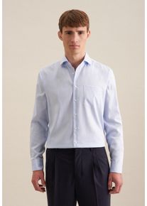 Businesshemd Seidensticker "Schwarze Rose", Damen, Gr. XXL (46), normale &Auml;rmell&auml;ngen, blau (hellblau), 100% Baumwolle, unifarben, regular fit, 2-Knopf-Manschette, Hemden Businesshemd, Regular 1/1 Kentkragen Uni