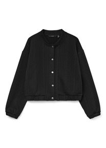 V&eacute;ro Moda Strickjacke VERO MODA "VMJANNI LS BOMBER JRS GA", Damen, Gr. M (38), schwarz, Strick, Obermaterial: 98% Polyester, 2% Elasthan, unifarben, regular fit, Rundhals, B&uuml;ndchen, Strickjacken Strickjacke