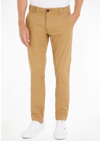 Chinohose Tommy Jeans "TJM SCANTON CHINO PANT", Damen, Gr. 30, L&auml;nge 30, gr&uuml;n (classic khaki), Web, Obermaterial: 98% Baumwolle, 2% Elasthan, k&ouml;rpernah normal, Hosen Chinohose, mit Markenlabel