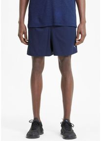 Trainingsshorts Puma "PERFORMANCE WOVEN 5" SHORT M", Herren, Gr. XXL, N-Gr, blau (peacoat), Twill, Obermaterial: 100% Polyester, unifarben, slim fit kniefrei, Hosen Trainingsshorts
