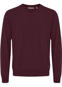 V-Ausschnitt-Pullover Blend "BHBRUTON V-neck", Herren, Gr. S, rot (winetasting), Strick, Obermaterial: 100% Polyester, unifarben, regular fit normal, V-Ausschnitt, Rippb&uuml;ndchen, Pullover V-Ausschnitt-Pullover
