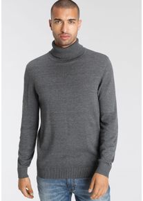 Rollkragenpullover AJC, Herren, Gr. 3XL (64/66), grau (grau meliert), Feinstrick, Obermaterial: 50% Baumwolle, 50% Polyacryl, unifarben, Basic, schmal, Rippstrickb&uuml;ndchen, Pullover Rollkragenpullover, mit Rollkragen aus Rippstrick