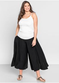 Schlupfhose sheego, Damen, Gr. 46, Normalgr&ouml;&szlig;en, schwarz, 100% Viskose, unifarben, Hosen Schlupfhose