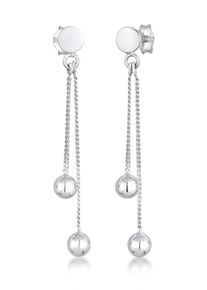 Paar Ohrh&auml;nger Elli "Ohrringe Stecker Pl&auml;ttchen Kugel Kette Geo Style 925 Silber" Gr. 43, silber, Ohrringe, Damen, ohne Stein, Silber 925 (Sterlingsilber), Paar Ohrh&auml;nger